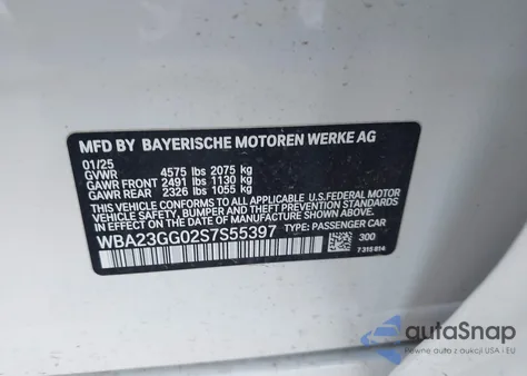 2025 BMW 228 Gran Coupe xDrive z USA, uszkodzony, nr VIN WBA23GG02S7S55397